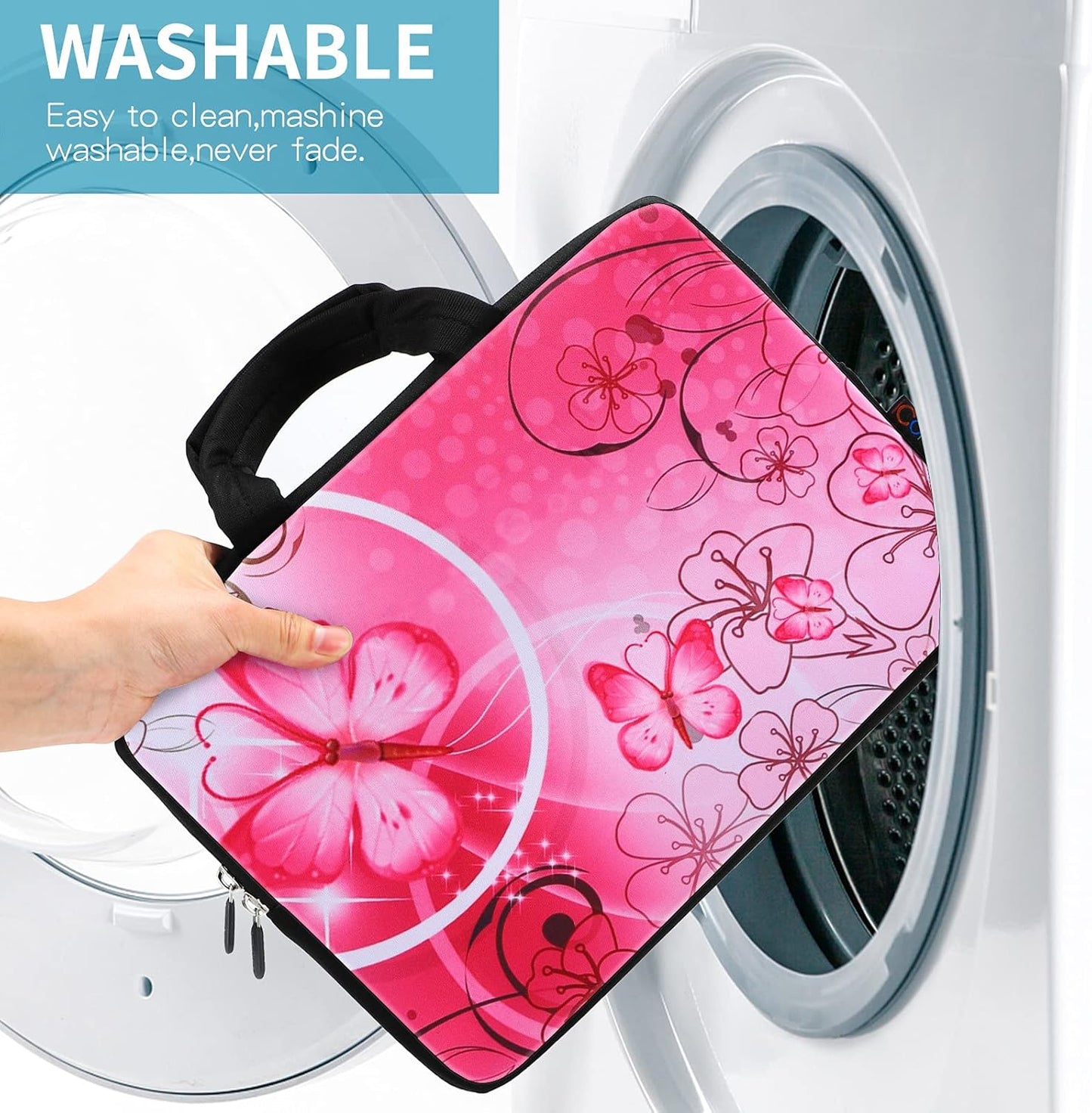 11 11.6 12 12.1 12.5 Inch Laptop Carrying Bag Chromebook Case Notebook Ultrabook Bag Tablet Travel Cover Neoprene Sleeve for Apple Macbook Air Samsung Google Acer HP DELL Lenovo Asus Pink