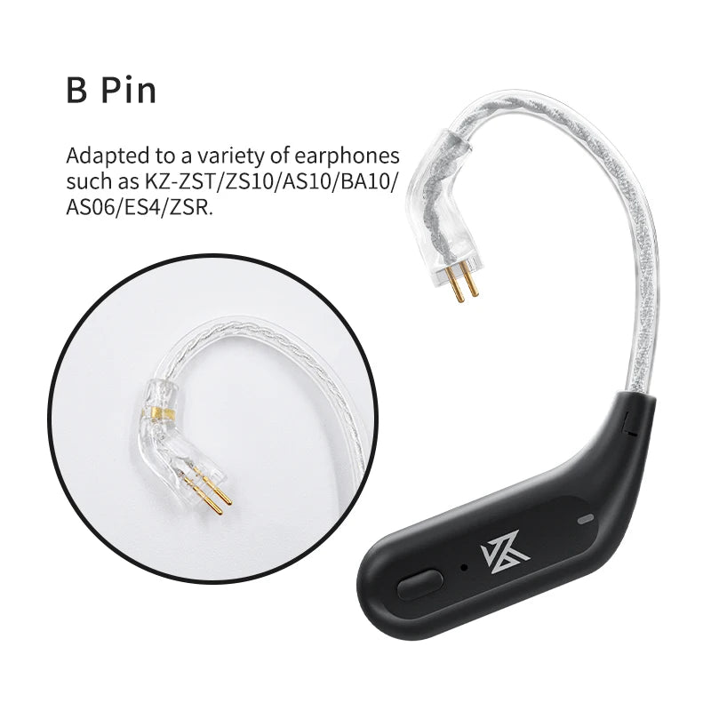 AZ09 HD Bluetooth 5.2 Ear Hook Headset Cable HIFI Wireless Upgrade Cable with Charging Case Z1 S2 ZSTX Z1 ZSX DQ6 ZS10 PRO