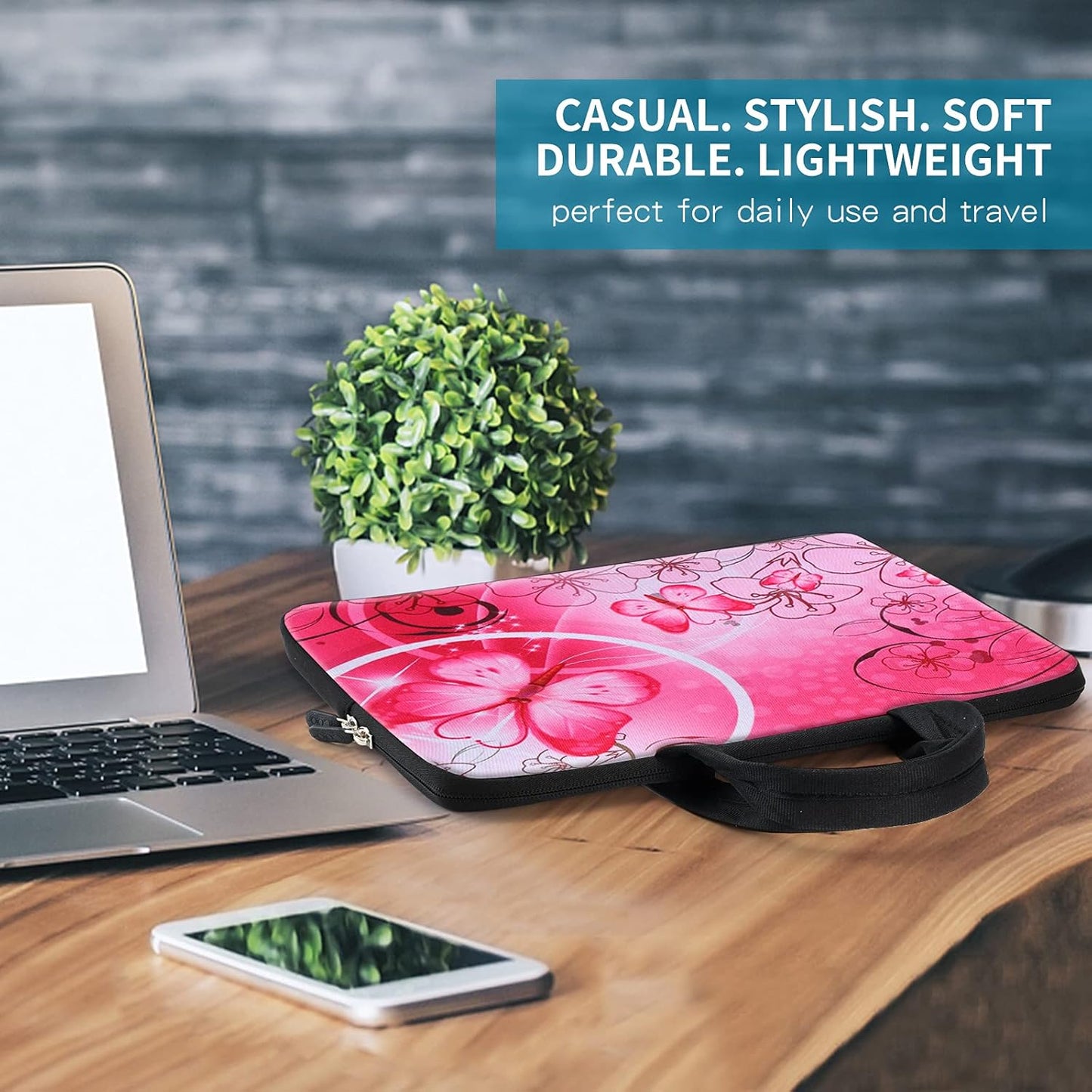 11 11.6 12 12.1 12.5 Inch Laptop Carrying Bag Chromebook Case Notebook Ultrabook Bag Tablet Travel Cover Neoprene Sleeve for Apple Macbook Air Samsung Google Acer HP DELL Lenovo Asus Pink
